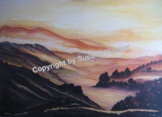 Güldene Berge, Acryl auf Leinwand, 120 x 100 cm