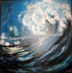 Welle, Acryl auf Spanplatte, 62 x 62 cm